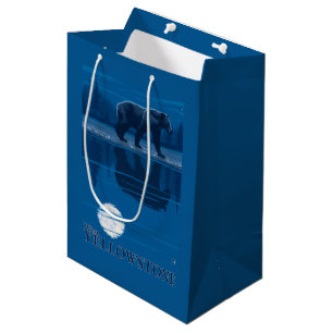 Bear in Moonlight - West Yellowstone, Montana Medium Gift Bag