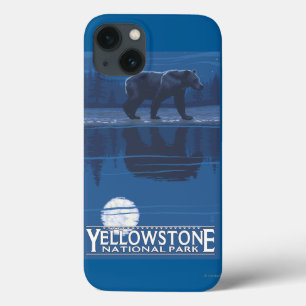 Bear in Moonlight - Yellowstone National Park iPhone 13 Case