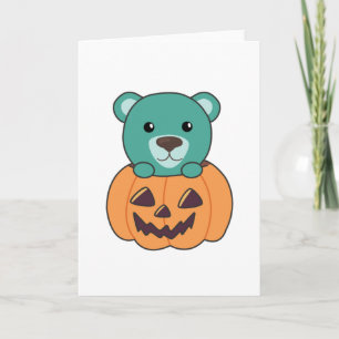 Bear In Pumpkin Sweet Bears Happy Halloween Card