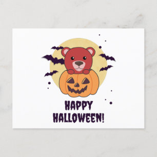 Bear In Pumpkin Sweet Bears Happy Halloween Postcard