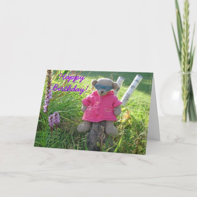 Bear-in-Shades, Happy Birthday! Card (Front)