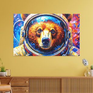 BEAR IN SPACE-6 CANVAS PRINT