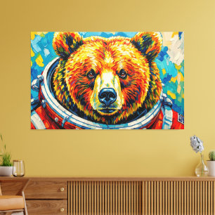 BEAR IN SPACE-7 CANVAS PRINT