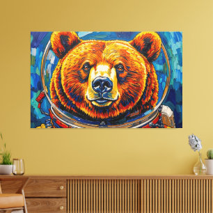 BEAR IN SPACE-8 CANVAS PRINT