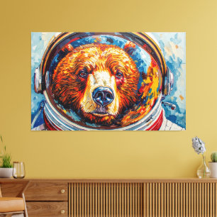 BEAR IN SPACE-9 CANVAS PRINT