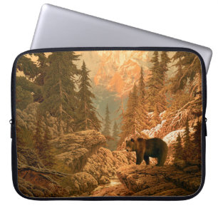 Bear in the Rocky Mountainsbear,brown,animal,grizz Laptop Sleeve