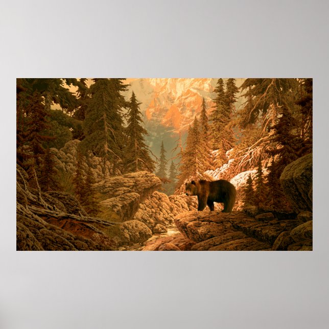 Bear in the Rocky Mountainsbear,brown,animal,grizz Poster (Front)