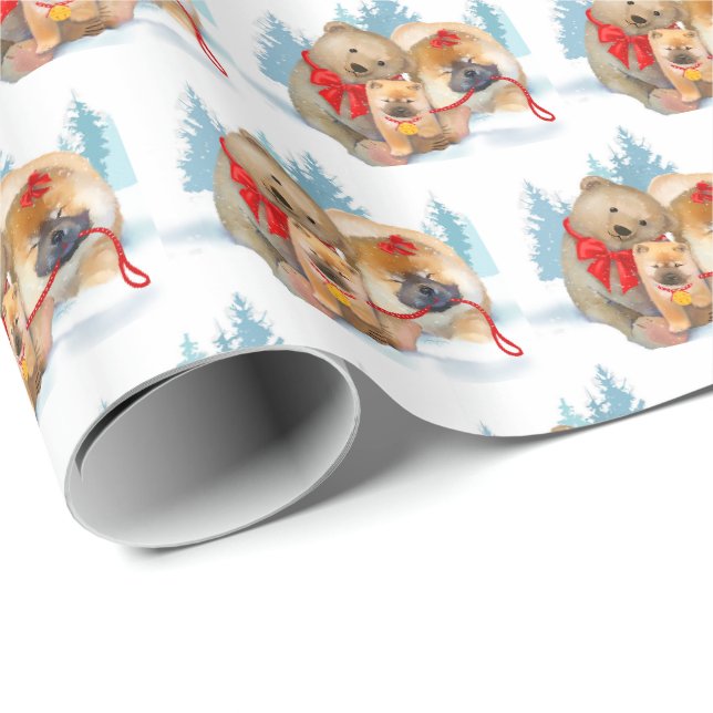 BEAR-ING GIFTS- Chow and Teddybear gift wrap (Roll Corner)