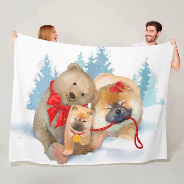 BEAR-ING GIFTS Chow & Bear Fleece blanket- 3 sizes Blanket (In Situ)