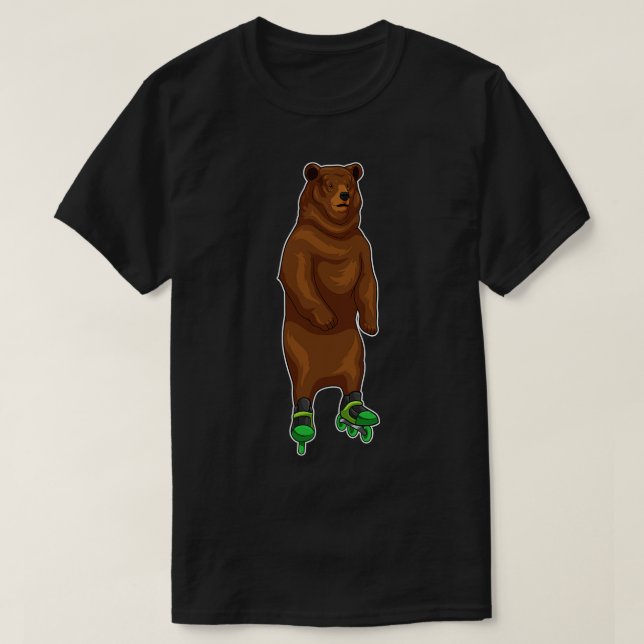 Bear Inline skating Roller skates T-Shirt (Design Front)
