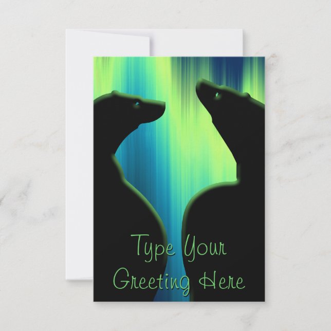 Bear Invitations Personalised Aurora Bears Card (Front)