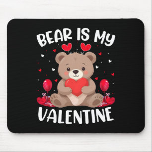 Bear Is My Valentine Love Hearts Bear Valentines D Mouse Pad