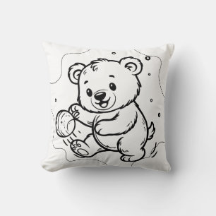Bear is playing football cushion