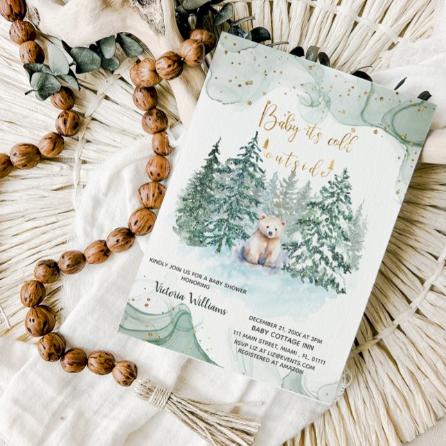 Bear It's Cold Outside Cute Baby Shower  Invitation (Creator Uploaded)