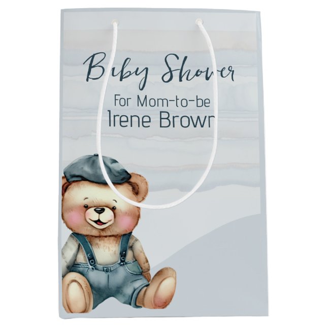 Bear Jean Baby Shower Gift Bag (Front)