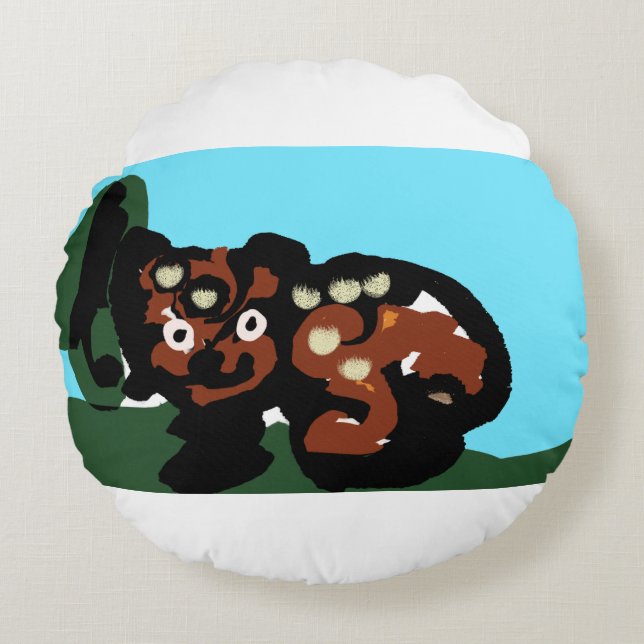 Bear joy round cushion (Front)