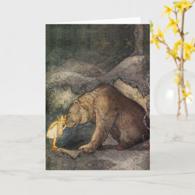 Bear Kiss Card (Yellow Flower)