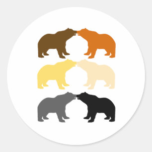 BEAR KISSES CLASSIC ROUND STICKER