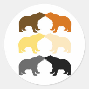 BEAR KISSES CLASSIC ROUND STICKER