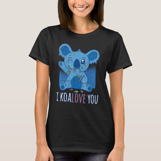 Bear Koala Love You Patriotic Australian Australia T-Shirt (Front)