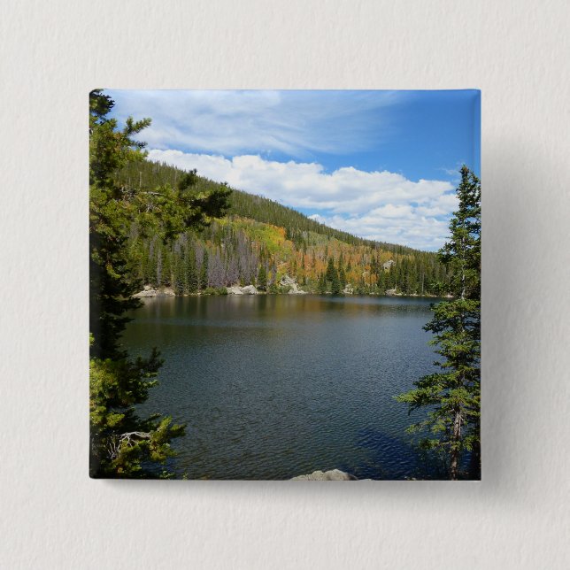 Bear Lake at Rocky Mountain National Park 15 Cm Square Badge (Front)