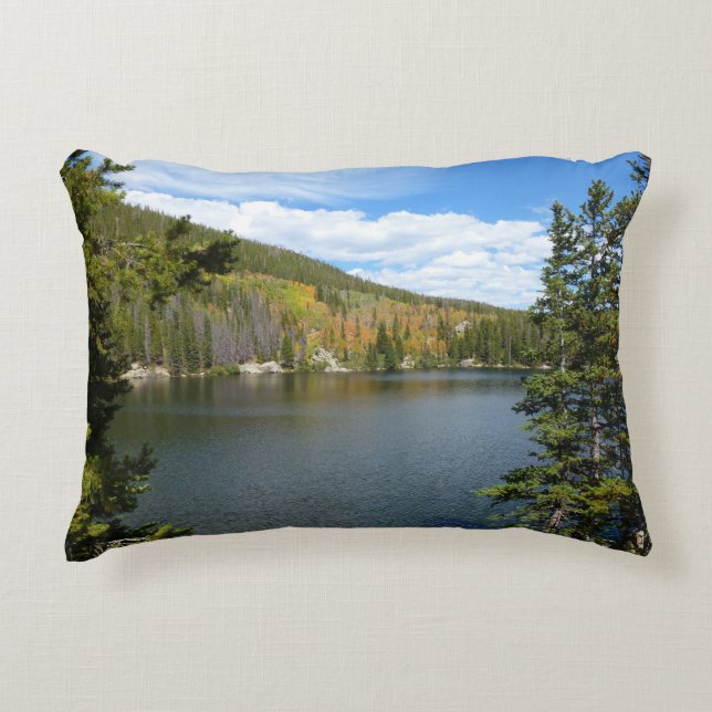 Bear Lake at Rocky Mountain National Park Decorative Cushion (Front)