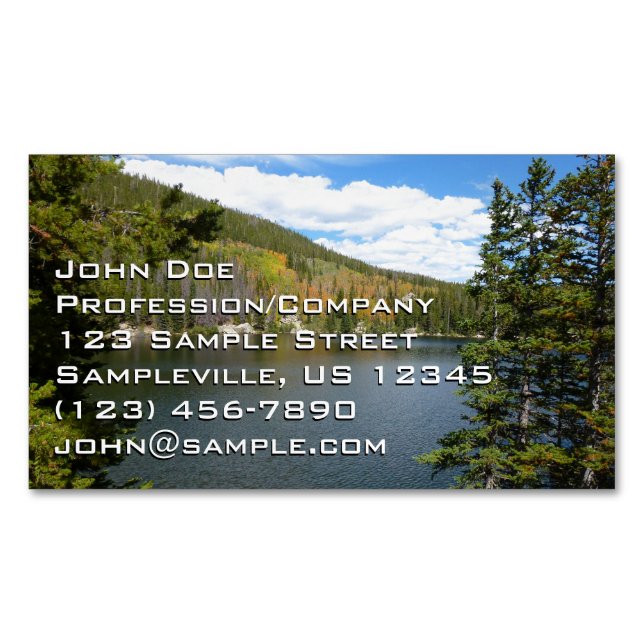 Bear Lake at Rocky Mountain National Park Magnetic Business Card (Front)