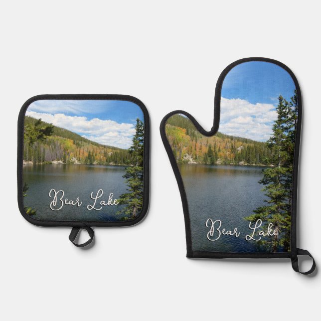 Bear Lake at Rocky Mountain National Park Oven Mitt & Pot Holder Set (Front)