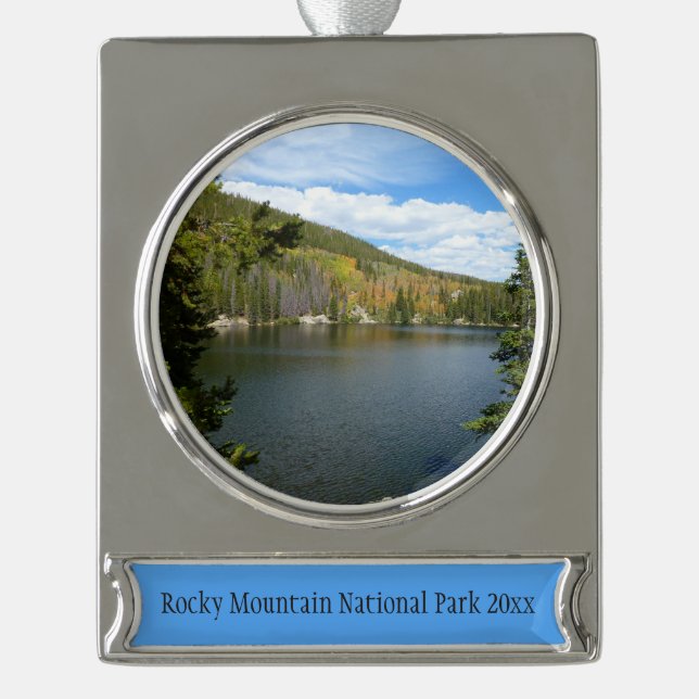 Bear Lake at Rocky Mountain National Park Silver Plated Banner Ornament (Front)
