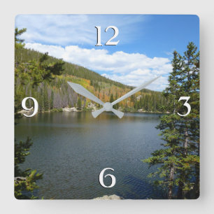 Bear Lake at Rocky Mountain National Park Square Wall Clock