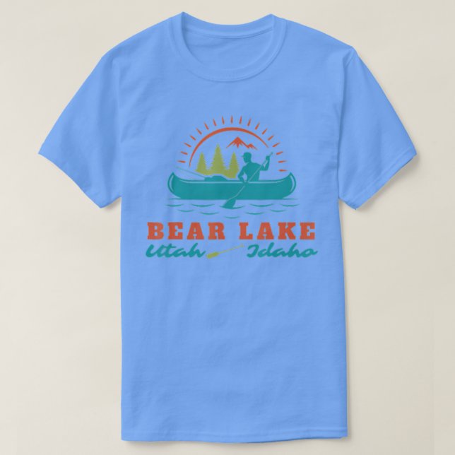 Bear Lake Summer Utah Idaho Mountain Canoeing  T-Shirt (Design Front)