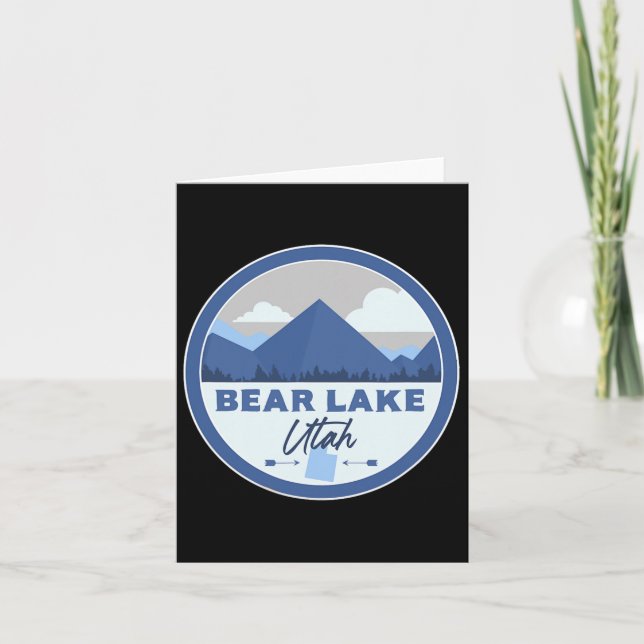 Bear Lake Utah Ut Mountains Badge Hiking Souvenir  Card (Front)