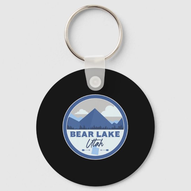 Bear Lake Utah Ut Mountains Badge Hiking Souvenir  Key Ring (Front)