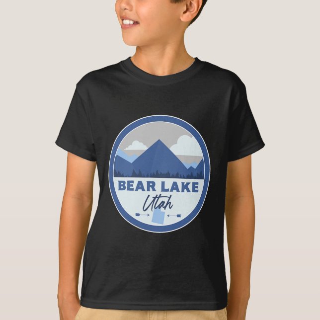 Bear Lake Utah Ut Mountains Badge Hiking Souvenir  T-Shirt (Front)