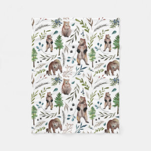 Bear, leaves, and trees Blanket