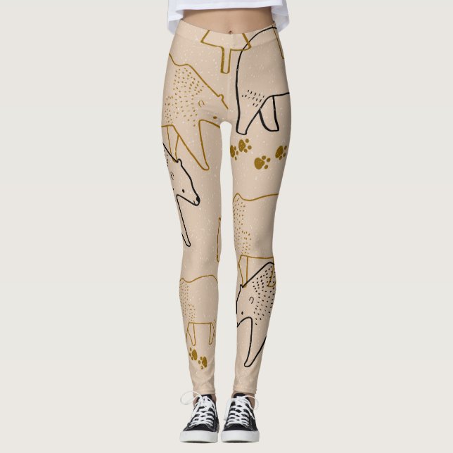Bear Leggings in Beige (Front)