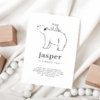 Bear Line Drawing Birthday Invitation