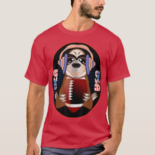 Bear listening to music, USA  T-Shirt