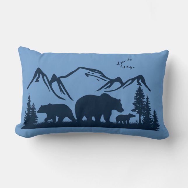 Bear Lodge Decor Pillow (Personalise) (Front)