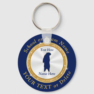 Bear Logo, 4 Text Boxes Cheap Custom Keychains
