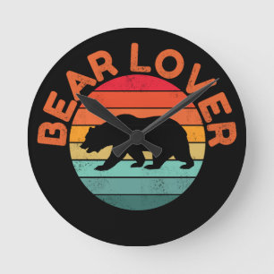 BEAR LOVER ROUND CLOCK