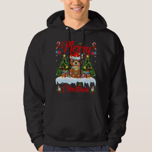 Bear Lover Xmas Lighting Santa Hat Bear Christmas Hoodie