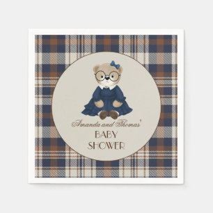 Bear Luxury Girl Baby Shower Napkin