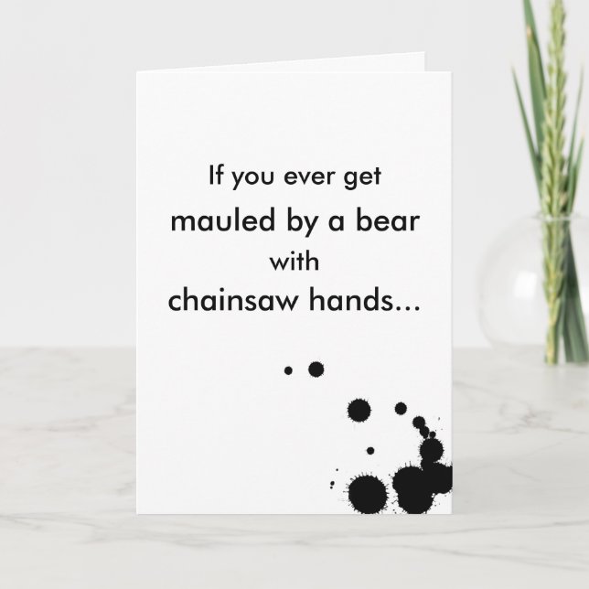 Bear Mauling Romance Card (Front)