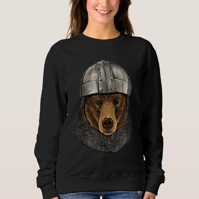 Bear Mediaeval Knight Templar Renaissance Wildlife Sweatshirt (Front)