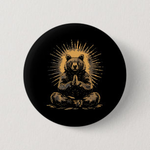 Bear Meditation Buddhist Zen Buddha Spirituality Y 6 Cm Round Badge
