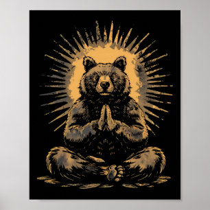 Bear Meditation Buddhist Zen Buddha Spirituality Y Poster