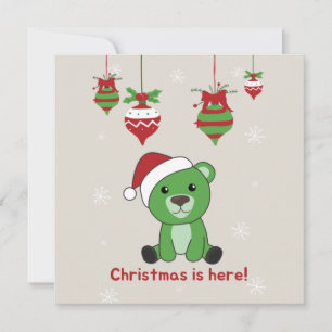 Bear Merry Christmas Winter Animals Bears Invitati Invitation