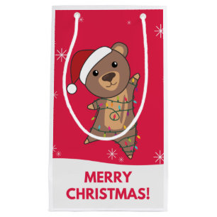 Bear Merry Christmas Winter Animals Bears Small Gi Gift Bag