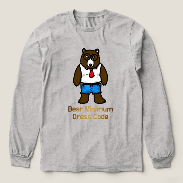 Bear Minimum Funny Office Pun Art Tri-Blend Shirt (Design Front)